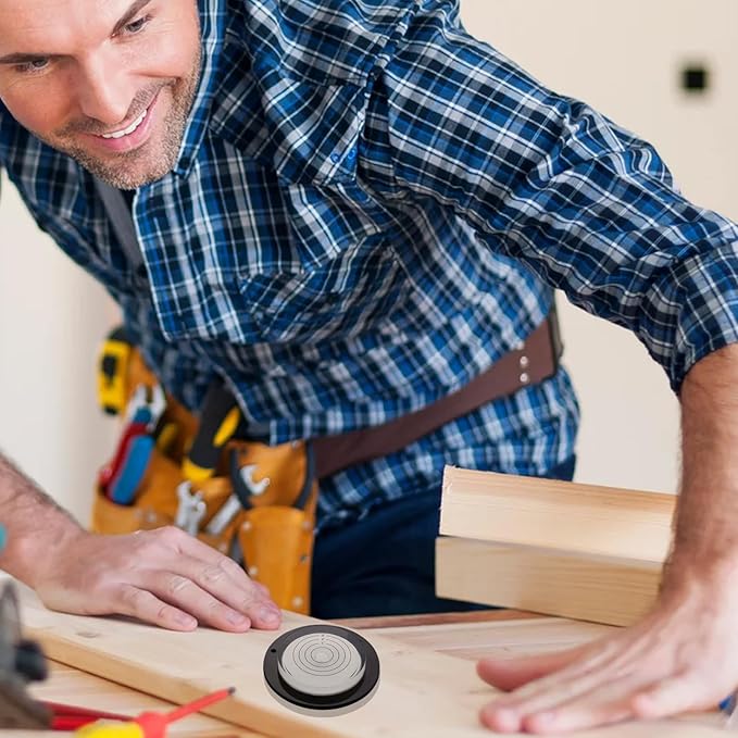 JYK 80x12mm Large Bubble Spirit Level with Screws Mounted,Domed Shape Multi-Directional Round Bubble Spirit Levels Measuring Tools