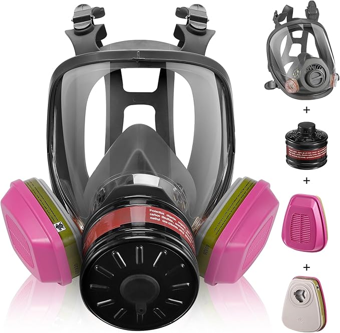 Reusable Half Face and Full Face Gas Mask with Activated Carbon Filter Against Organic Vapor/Dust/Chemical
