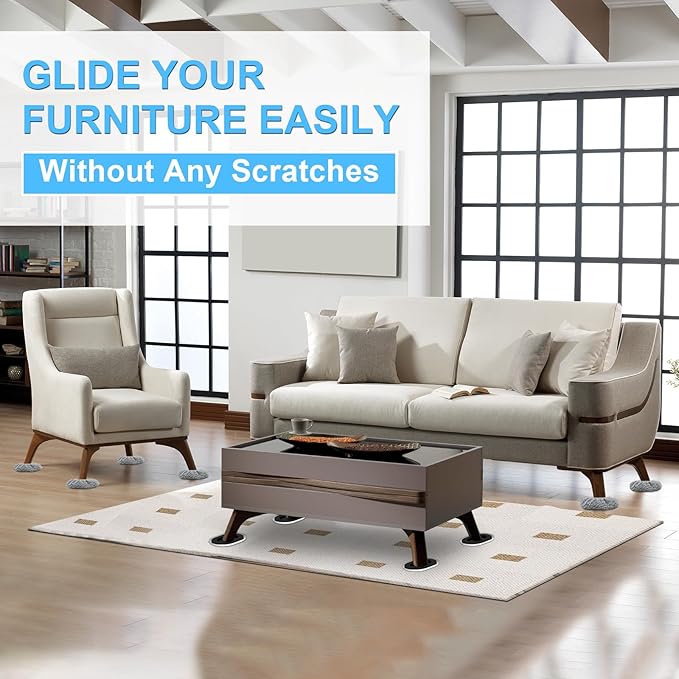 Furniture Sliders for Hardwood Floors: Multi-Surface 3-in-1 Furniture Movers Sliders - Moving Pads with 8PCS Carpet Sliders+4PCS Hard Floor Socks+1 Lifter - Protect Floor and Easily Move Furniture