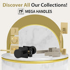 Mega Handles Ronn Passage Lever Door Handle Set for Hallway, Closet and Bathroom, Heavy Duty Door Levers, Fits All Standard Door Sizes, Screws Included - Charcoal (1 Pack)