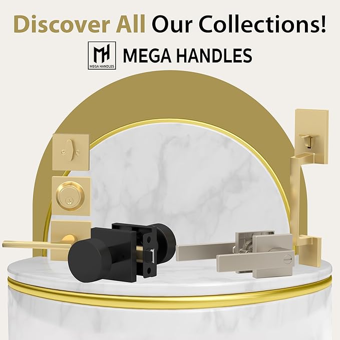 Mega Handles Ronn Passage Lever Door Handle Set for Hallway, Closet and Bathroom, Heavy Duty Door Levers, Fits All Standard Door Sizes, Screws Included - Charcoal (1 Pack)