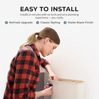 Qualihome Black Toilet Handle - Front Mount Matte Black Toilet Flush Handle Lever Replacement - Universal Fit - Durable Design - Easy Installation - Ideal for Most Front Mount Toilets