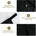 Linen Hanging Laundry Bag, 100% Linen Over The Door Laundry Hamper with Buttons and Zipper, Space Saving Door Hampers for Laundry Dirty Clothes Home Travel, Black