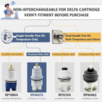 RP19804 RP46074 Shower Cartridge Replacement for Delta 1300/1400 Series 13/14 Series, Compatible with Delta Monitor MultiChoice Rough-in Valve, Include RP22734 (RP46074+Bonnet Nut)