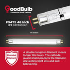 GoodBulb F54T5/835/ECO 54W 46 Inch T5 Fluorescent Light Bulb 3500K Soft White Color Medium Bi-Pin Base 4950 Lumens 85 CRI 36000 Life Hours Instant/Programmed Start Pack of 40 Bulbs