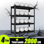 48" W Garage Shelving Heavy Duty, 2000 Lbs Loads Garage Storage Shelves Heavy Duty, Metal Shelving Units and Storage Racks, Industrial Utility Shelf,48" Wx16 Dx63 H, Black