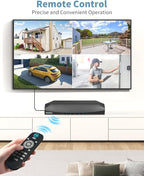 《130°Wide Angle & 2-Way Audio 》4K Outdoor Wired Security Camera System,360 Degrees Security PTZ IP Cameras,Surveillance Video Equipment, Surveillance DVR Kits