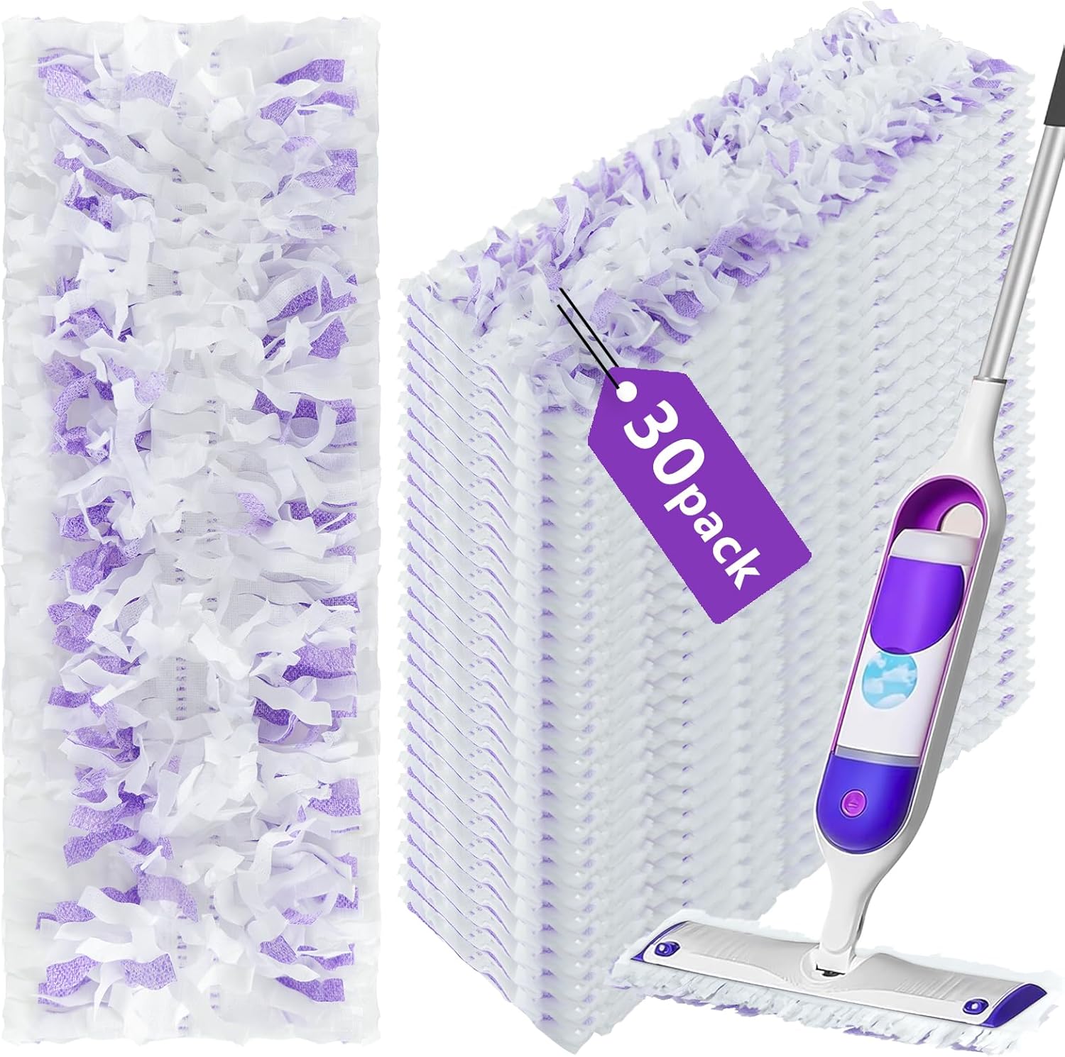 30 Count Disposable for Swiffer Power Mop Refills, Power Mop Pads for Swiffer Power Mop, Compatible with Swiffer Power Mop & for Swiffer Power Mop Solution for Floor Cleaning