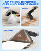 Portable Carpet Cleaner Machine,Carpet & Upholstery Cleaner Machine,15KPA Portable Small carpet Cleaner with Powerful Suction,Handheld Carpet Cleaner with 3 Brushead,portable Carpet cleaner for Pets