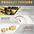 Brass Compression Tube Fitting, Straight Coupling Adapter, 10 PCS 1/4" OD x 1/4" NPT Male Union Connector 1/4" OD Compression x 1/4" NPT Male & 10 PCS Compression Sleeves Ferrules