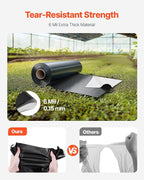 VEVOR 10' x 100' Plastic Sheeting Heavy Duty, 6 Mil Thick Plastic Sheeting Roll, Plastic Drop Cloth Painters Tarp Covering for Crawl Space Vapor Barrier, Black and White Double-Sided, Multi-Purpose