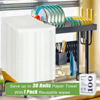 Disposable Dish Cloth and Cleaning Handi Wipes, 100ct, Multi-Use Rags for Kitchen, Bathroom and Windows, White