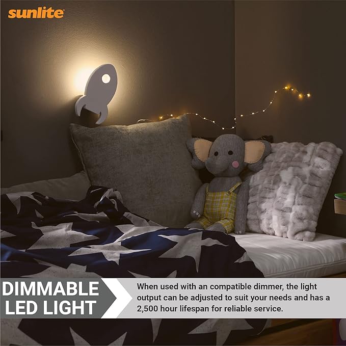 Sunlite 40001 Incandescent Petite Flame Tip Chandelier Light Bulb, 7 Watts, Candelabra Base (E12), Dimmable, for Chandeliers, Sconces, Fixtures, 12 Count