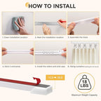 8.1FT Self Adhesive Ceiling Curtain Track No Drill, Curtain Track Ceiling/Wall Mount, Unbendable & Cuttable Track Curtain Rod for RV, Windows, Living Room, Bedroom