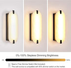 ZEROUNO 14.2 inch Alabaster Wall Sconces, Natural Marble Wall lamp Set of Two,Dimmable Alabaster Wall Light Fixtures for Stairs Bathroom Living Room Bedroom Vanity,Hallway