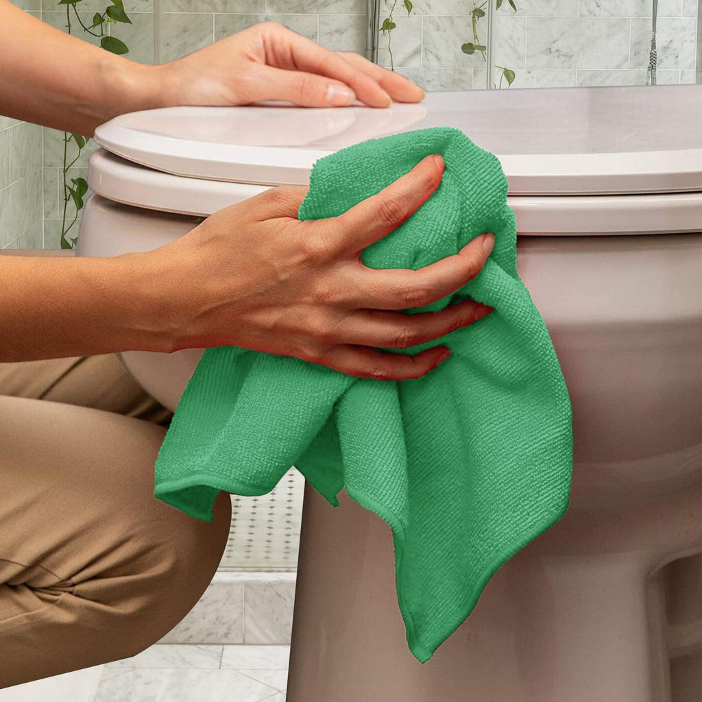 Avalon Towels Microfiber Cleaning Cloths (Value Pack of 36) Size 16" x 16", Highly Absorbent, Lint Free, Reusable, Green