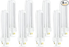 (8 Pack) PLC-13W 835, 4 Pin G24q-1, 13 Watt Double Tube, Compact Fluorescent Light Bulb, Replaces Philips 38327-3, GE 97596 and Sylvania 20671