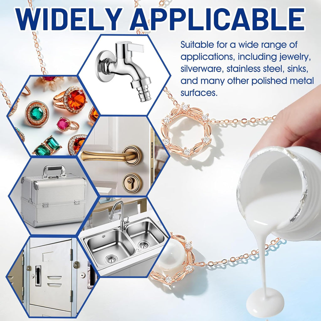 JAOJAO Jewelry Protective Coating, Jewelry Sealant with Brush and Cloth Transparent Texture Prevents Fading and Scratching for Gold Silver Platinum Gold Plating 100ml