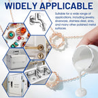 JAOJAO Jewelry Protective Coating, Jewelry Sealant with Brush and Cloth Transparent Texture Prevents Fading and Scratching for Gold Silver Platinum Gold Plating 100ml