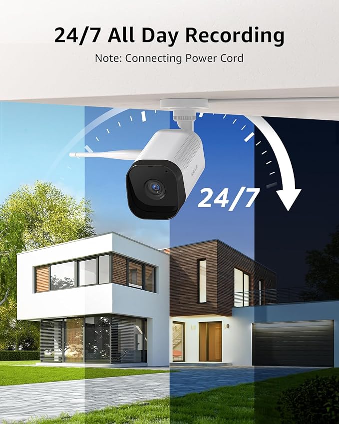 ANNKE Wireless Camera System, 16CH Expandable 4K Security NVR, 8Pcs 3MP Outdoor Cameras, 2-Way Audio, Dual-Band WiFi, Human Detection, IP66 Waterproof, 2TB HDD, Compatible with Alexa, 24/7 Protection