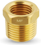 MAACFLOW brass 3/8" Male NPT to 1/4" Female NPT Adapter Reducer Hex Bushing (Thread OD 0.65" - ID 0.44") (Pack of 1)