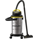 STANLEY Shop Vacuum Wet/Dry, 5 Gallon, 4 Horsepower, Stainless Steel Wet/Dry Vac Silver+Yellow+Black