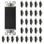 ThunderWay Matte Black Single Pole Decorator Wall Light Switch, Decorative Paddle Rocker Switch Replacement, 15A 120/277V, UL Listed for Residential Grade Applications, 30Pack