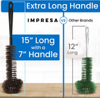 Impresa [2 Pack] Garbage Disposal Cleaner Brush with Extra Long Handle to Keep Your Drain Spotless - Disposal Cleaner and Deodorizer - Disposer Cleaner Drain Brush - Garbage Disposal Brush