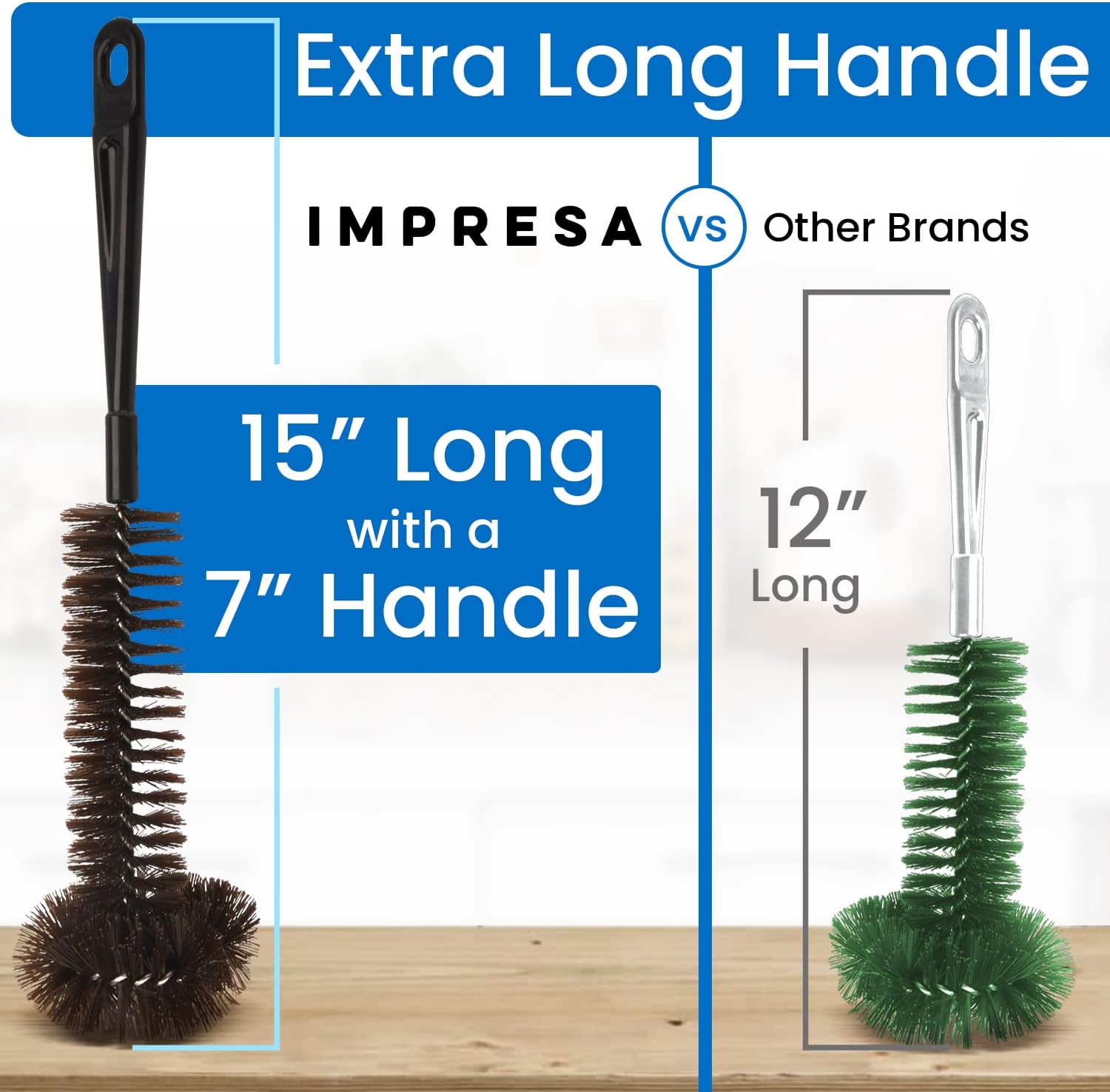 Impresa [2 Pack] Garbage Disposal Cleaner Brush with Extra Long Handle to Keep Your Drain Spotless - Disposal Cleaner and Deodorizer - Disposer Cleaner Drain Brush - Garbage Disposal Brush
