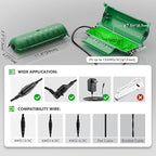 2 Pack of IP44 Outdoor Waterproof Box by Restmo, Weatherproof Extension Cord Cover, Safety Connection Seal for Outdoor Outlet, Electrical Plug, Holiday Decorations, LED Strip Light, Power Tool, Green