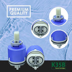 Kerox PBS 40 Faucet Cartridge - Replacement Shower Valve Cartridge, Parts For Bathtub, Bathroom Faucet Repair, Tub Shower Cartridges W/Water Pressure Balancing, Single-Lever Type - 40mm Diameter