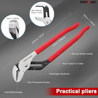 MAXPOWER 12-inch Water Pump Pliers, Straight Jaw Adjustable Tongue and Groove Plier, Slip Joint Plumbing Pliers