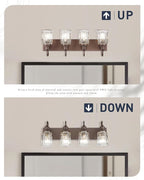 Bathroom Vanity Light - HWH 4-Light Vanity Lights for Bathroom Wall Mounted Light Fixtures Over Mirror, Oil Rubbed Bronze Vanity Light with Bell-Shaped Clear Glass, 5HZG106B-4W ORB