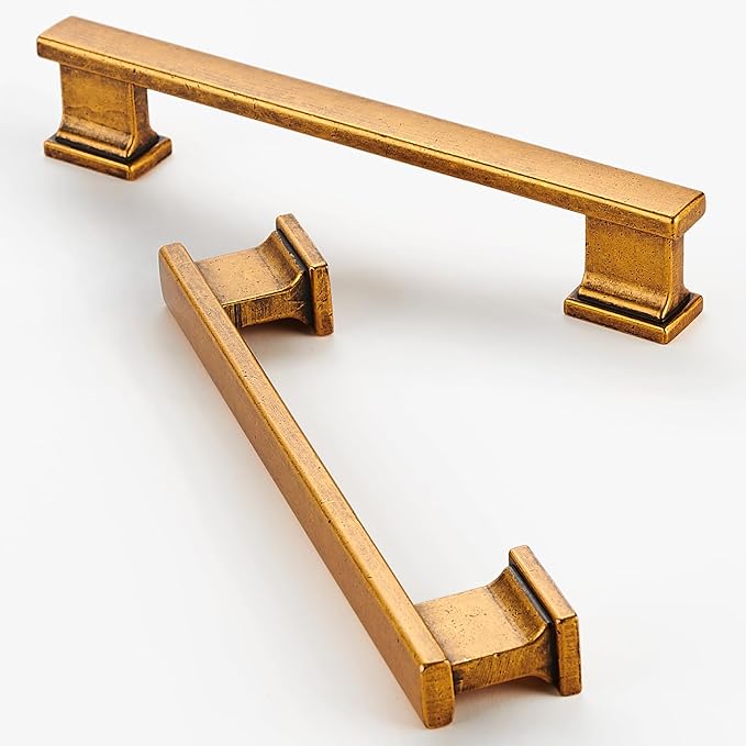 10 Pack 6 Inch Length|5 Inch(128mm) Hole Center Antique Brass Kitchen Cabinet Handles, Cabinet Pulls Kitchen Cabinet Hardware, Cupboard Pulls, Drawer Handles