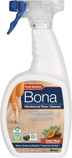 Bona Hardwood Floor Cleaner Spray - 32 fl oz - Cedar Wood Scent - Refillable - Residue-Free Floor Cleaning Solution for Wood Floors