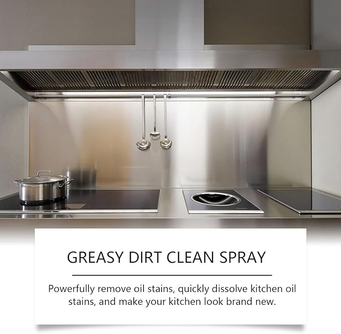 Greasy Dirt Clean Spray, Degreaser Cleaner Heavy Duty, Kitchen Cleaner, All Purpose Stain Removal Cleaners, Oven And Grill Cleaners Clean Up Kitchen Oil Stains(3, pc-120ml)