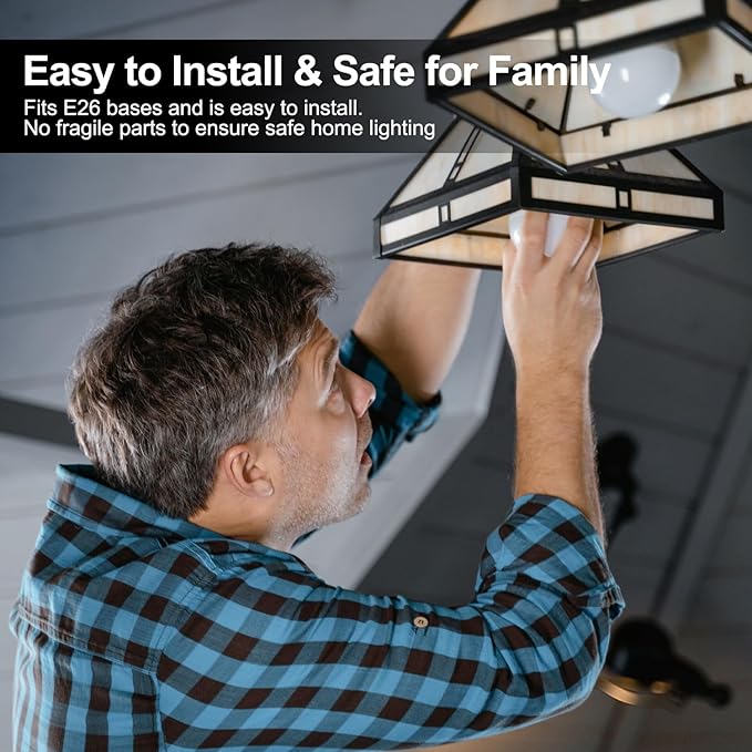 TJOY 12 Pack A19 LED Light Bulbs 60 Watt Equivalent, Efficient 9W, Daylight White 5000K, E26 Standard Base, Energy Saving Bright White Light Bulb for Home, Non Dimmable, 800LM, 80 CRI, 120V, UL Listed