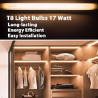 24 inch F17T8/830 17 Watts Light Bulb Warm White, 2 Foot Straight Fluorescent Tube T8 Tube Light F17T8/WW, 1500 Lumen G13 Medium Bi-Pin Cap 8 Pack