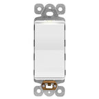 LIDER Minimalist Design Matte Finish Lighted Decorator Switch, Frameless Paddle Light Switch with Locator Light, Grounding Screw, 3-Way or Single Pole, 15A 120V, UL Listed, LS15-3W-W, White