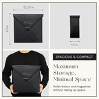 NACH Chicago Extra Large Mailbox, Rust Resistant Large Mailboxes for Outside Wall Mount, Metal Mailbox, Wall Mount Mailbox, Extra Large Capacity Mailbox, 12x12x4.8 inches, Black Mailbox, MB-6301BLK