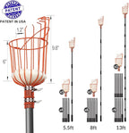 Walensee 13FT Fruit Picker, Adjustable Fruits Picker Tool with Lightweight Stainless Steel Pole and Big Basket, Fruit Catcher Equipment Tree Picker for Apples Mango Pear Orange Avocados Fruit Picking