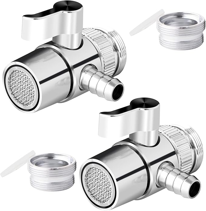 Faucet Diverter Valve with Aerator for Countertop Water Filter,Faucet Adapter to 3/8" Barb outlet,Faucet Splitter for Water Diversion