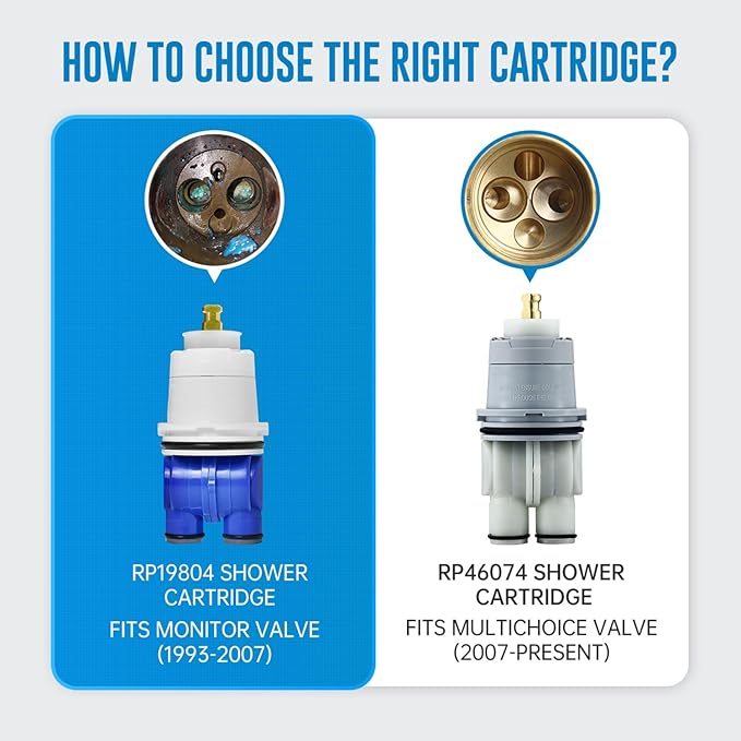 RP19804 Shower Cartridge Compatible with Delta 1300/1400 Series, Shower Faucet Parts Replacement Pressure Balance Cartridge for Delta Monitor Valves 1993-2007（Include RP22734 Bonnet Nut）