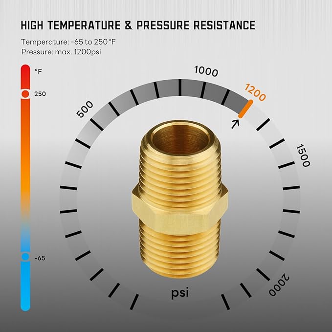 KOOTANS 66pcs Brass Pipe Fittings Assortment NPT Adapter Fitting, Reducer Bushing, Hex Nipple, Reducing Hex Coupling, Pipe Head Brass Plug Kit