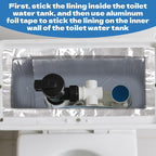 4 Pack Toilet Tank Liners 40 x 16 Inch Toilet Anti Condensation Kit with Aluminum Foil Tape Prevent The Formation of Condensate Water（0.2 inch thick）