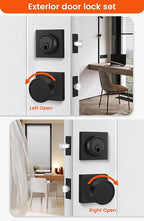 Haidms Black Door Knobs with Deadbolt, Zinc-Alloy Matte Black Exterior Door Knobs, Heavy Duty Front Door Knob and Deadbolt Set(2 Pack)