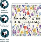 Hello Spring Mailbox Covers Tulip Lavender Butterfly Spring Decorative Mailbox Covers Magnetic Standard Size 21x18 Inch Rustic Waterproof Mailbox Wraps Post Letter Box Covers Garden Yard Outdoor Decor