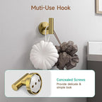 USHOWER Brushed Gold Bathroom Accessories Set, 24-Inch Towel Bar Set Wall Mounted, Durable SUS304 Stainless Steel Bathroom Hardware Set, 4-Piece