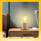 Tuanse 2 Pcs Polished Metal Desktop Lamp Base E26 E27 Screw Light Bulb Holder Sockets Night Light Base Lamp Replacement for Holding Bulb 6 Feet Cord on Off Switch Plug (Copper,Aluminum)