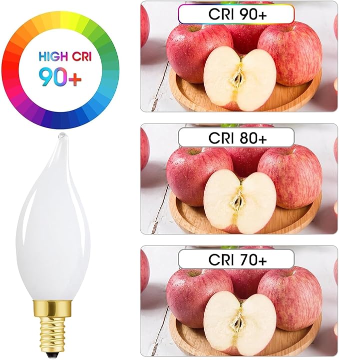 E12 Dimmable Light Bulbs 60 Watt Candelabra Led Bulbs 4000k Daylight Frosted Edison Bulbs 6W for Chandelier Light and Ceiling Fan Light AC120V 600lm b11 led Bulb Torpedo,6Pack